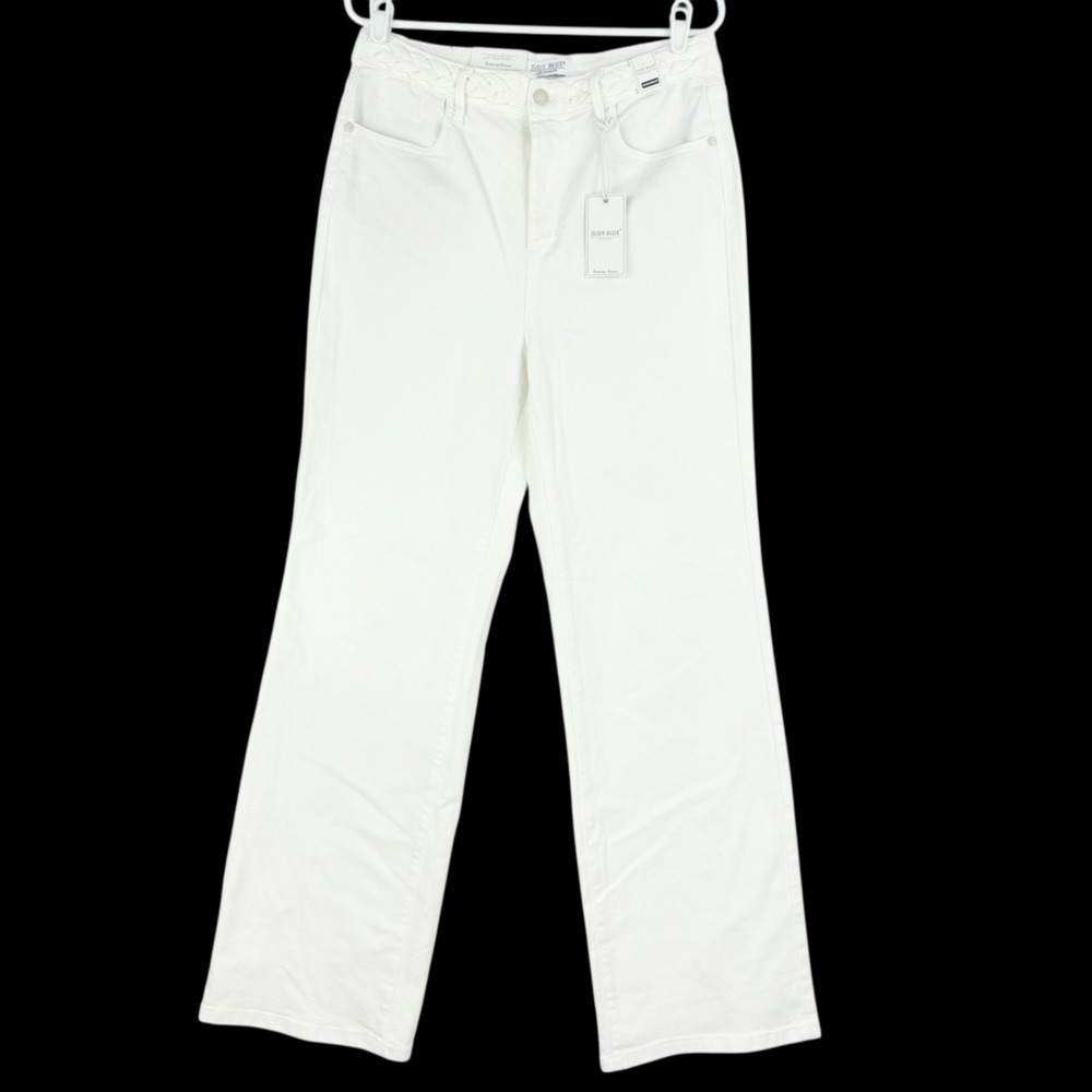 Judy Blue Womens Wide Leg High Waist White (Ivory) Stretch Denim Pants 13/31 NWT
